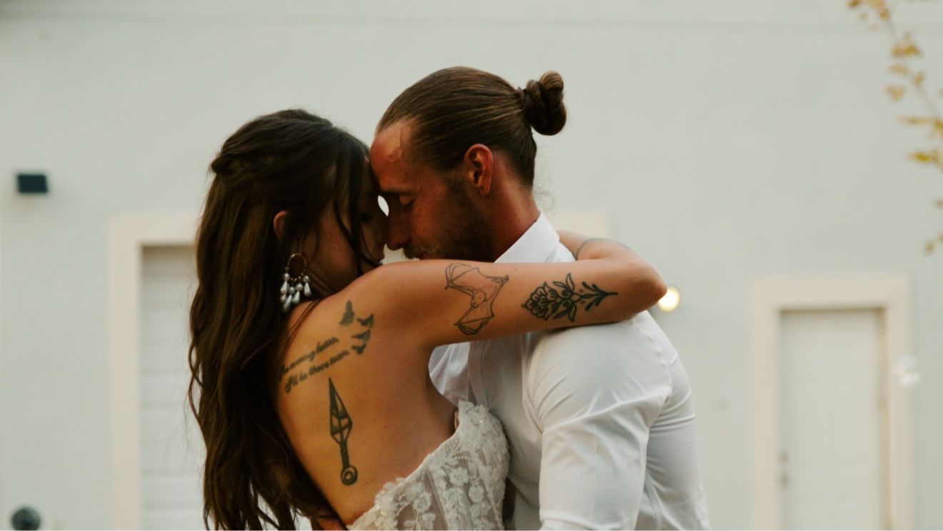 Couple embracing