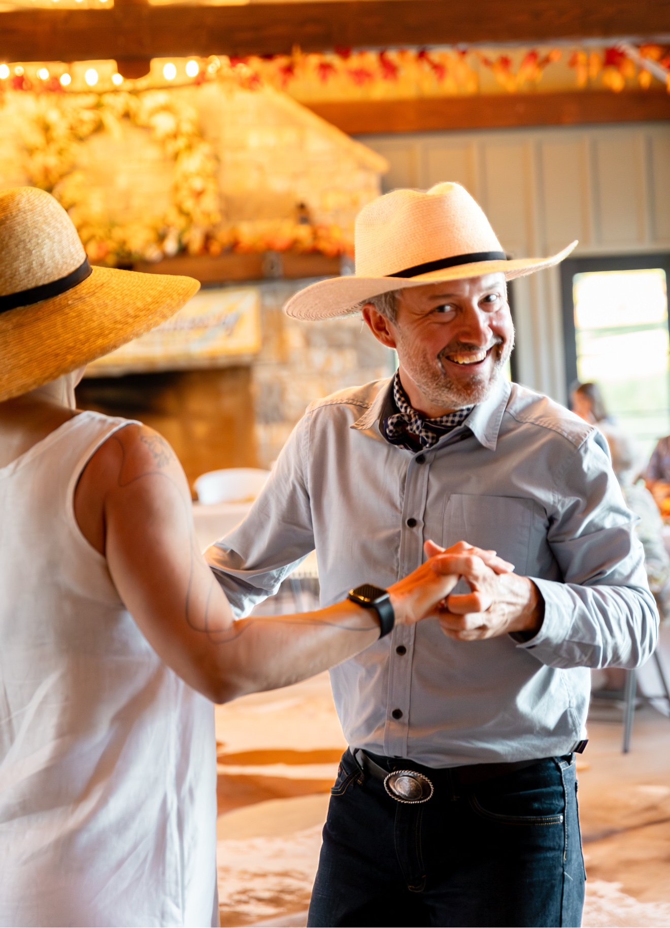 Couple dancing at an event